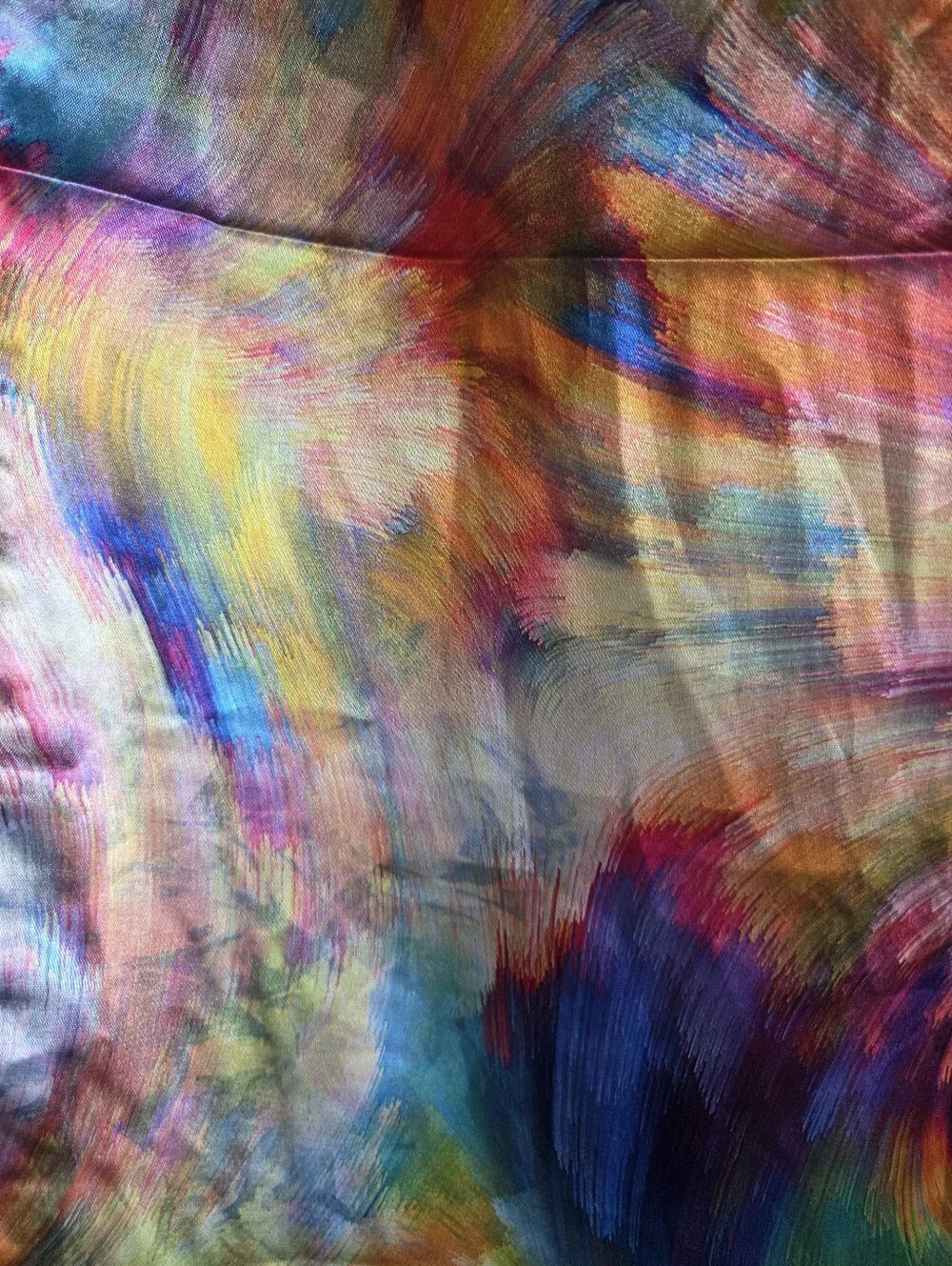 Reversible Abstract Floral Swirl Silk Feel Scarf
